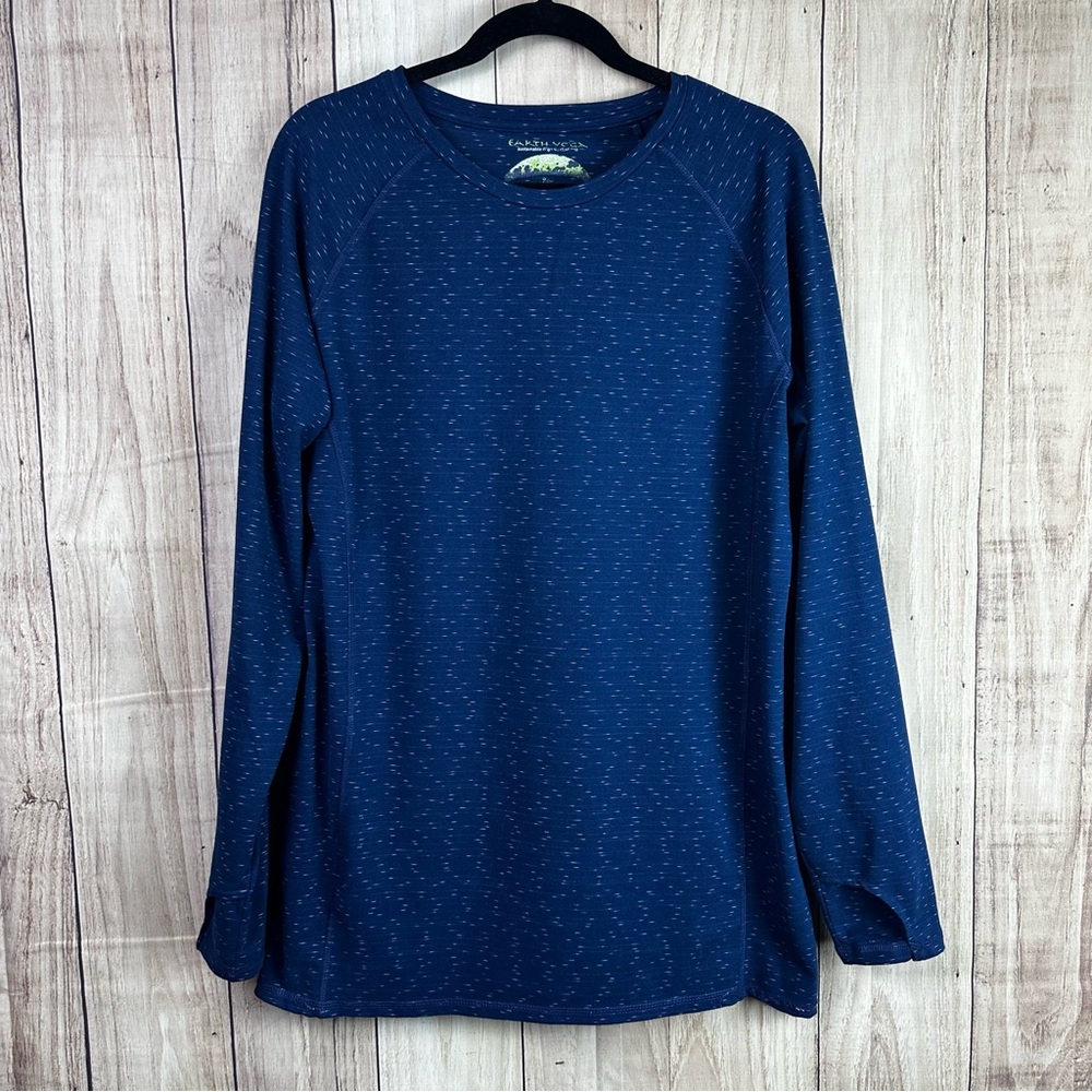 Earth Yoga Navy Speckled Long Sleeve Tee
